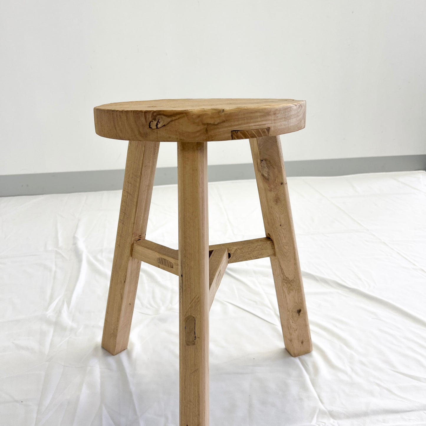 Low Round Elm Stool | Reclaimed