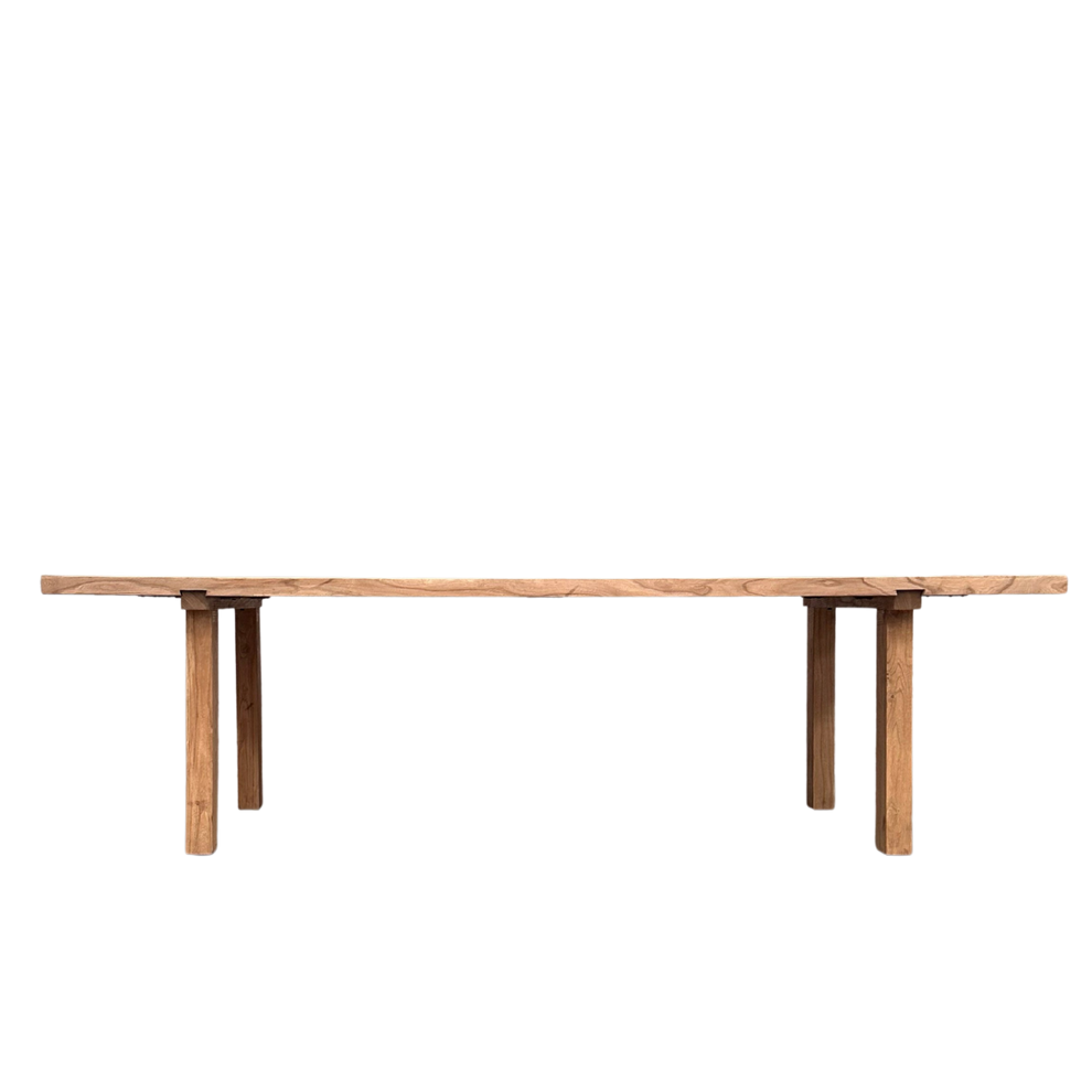 Dovetail Dining Table 260cm – Solid Elm Timber | Natural Finish - Bulk ...