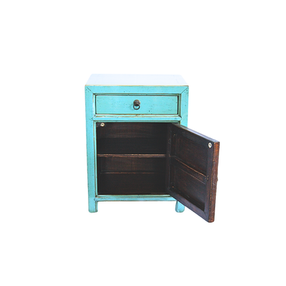 Lacquered Elm Bedside Teal_Asian Tide_Wholesale Furniture Supplier