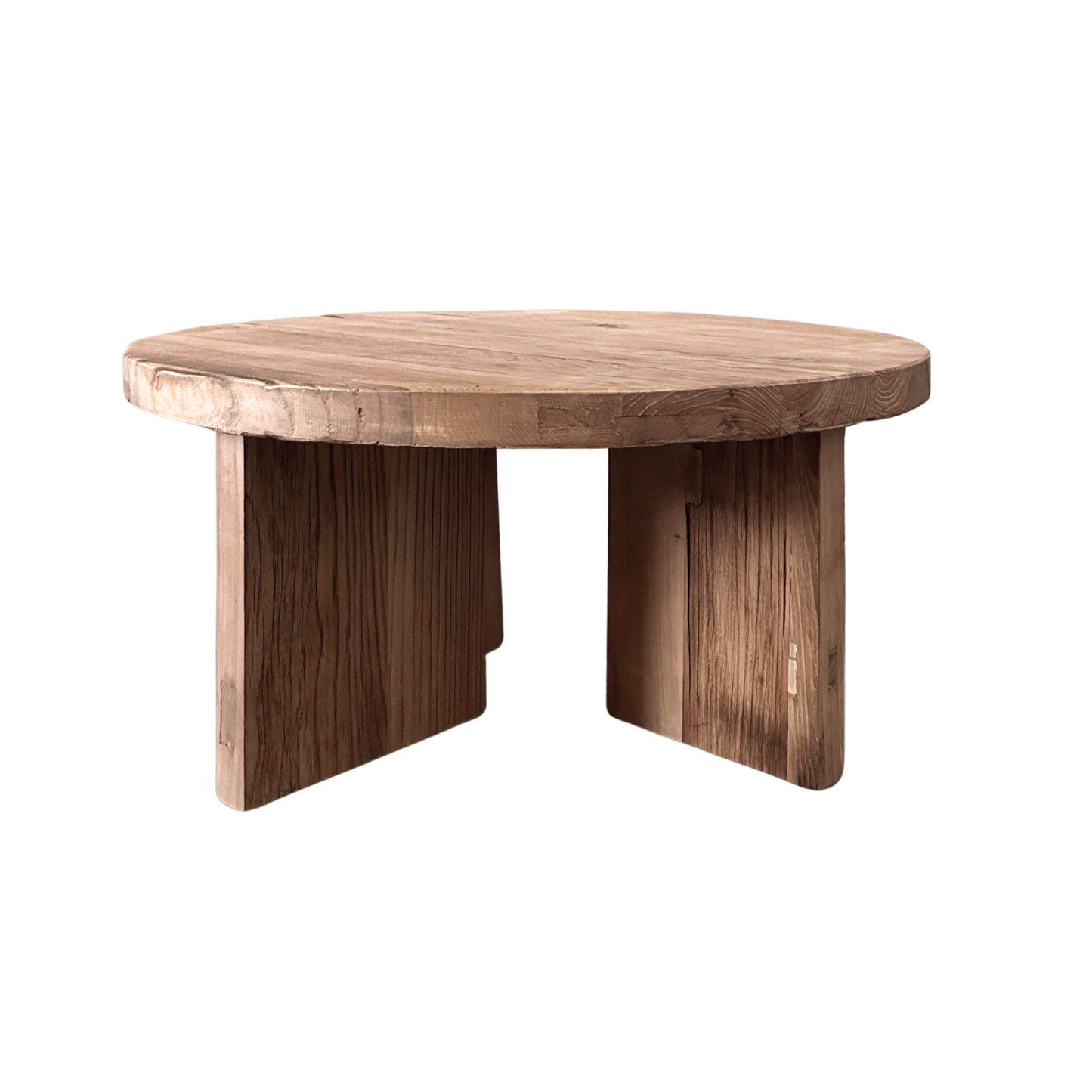 Round Panelled Coffee Table (90) | Rustic