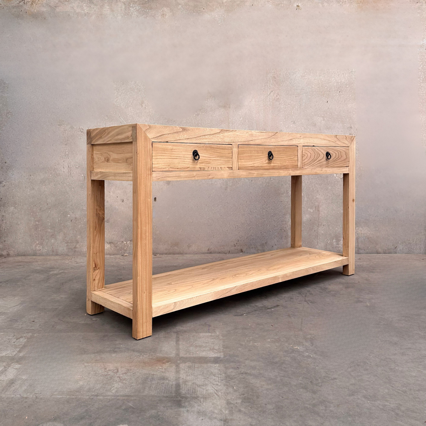 3 Drawer Console with Shelf | Natural