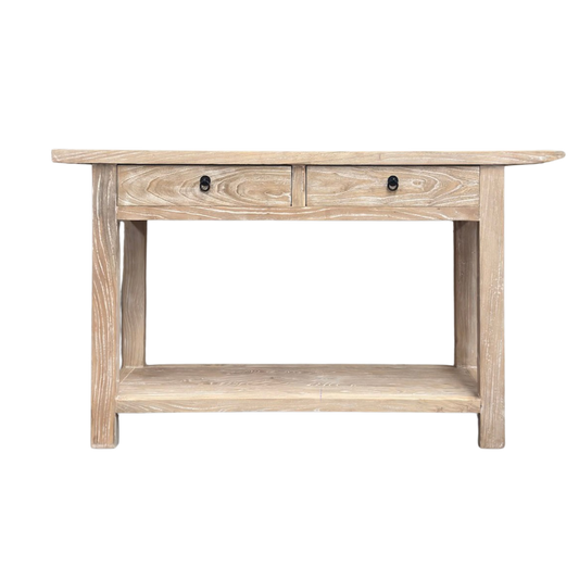 2 Drawer Console Overhang | Ceruse
