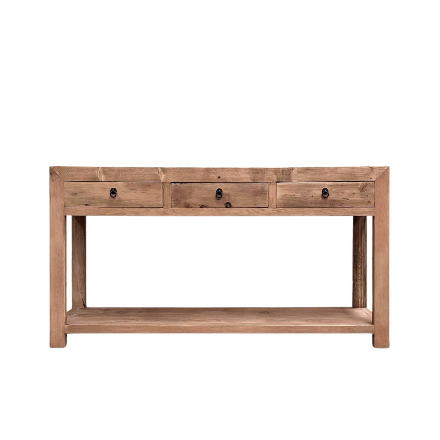 3 Drawer Console with Shelf | Rustic