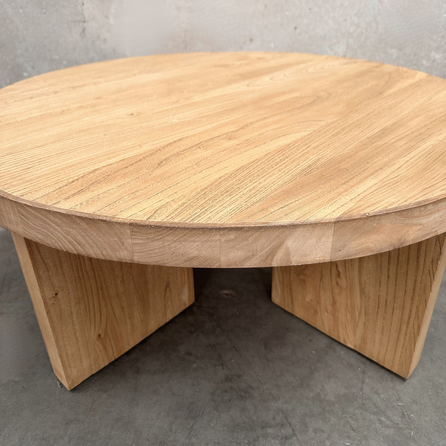 Round Panelled Coffee Table (90) | Natural