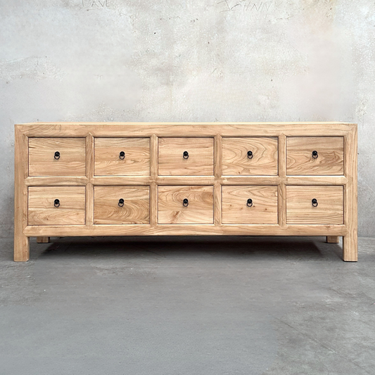 10 Drawer Cabinet | Natural