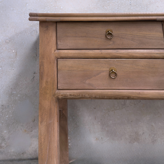 6 Drawer Console Overhang | Light Brown