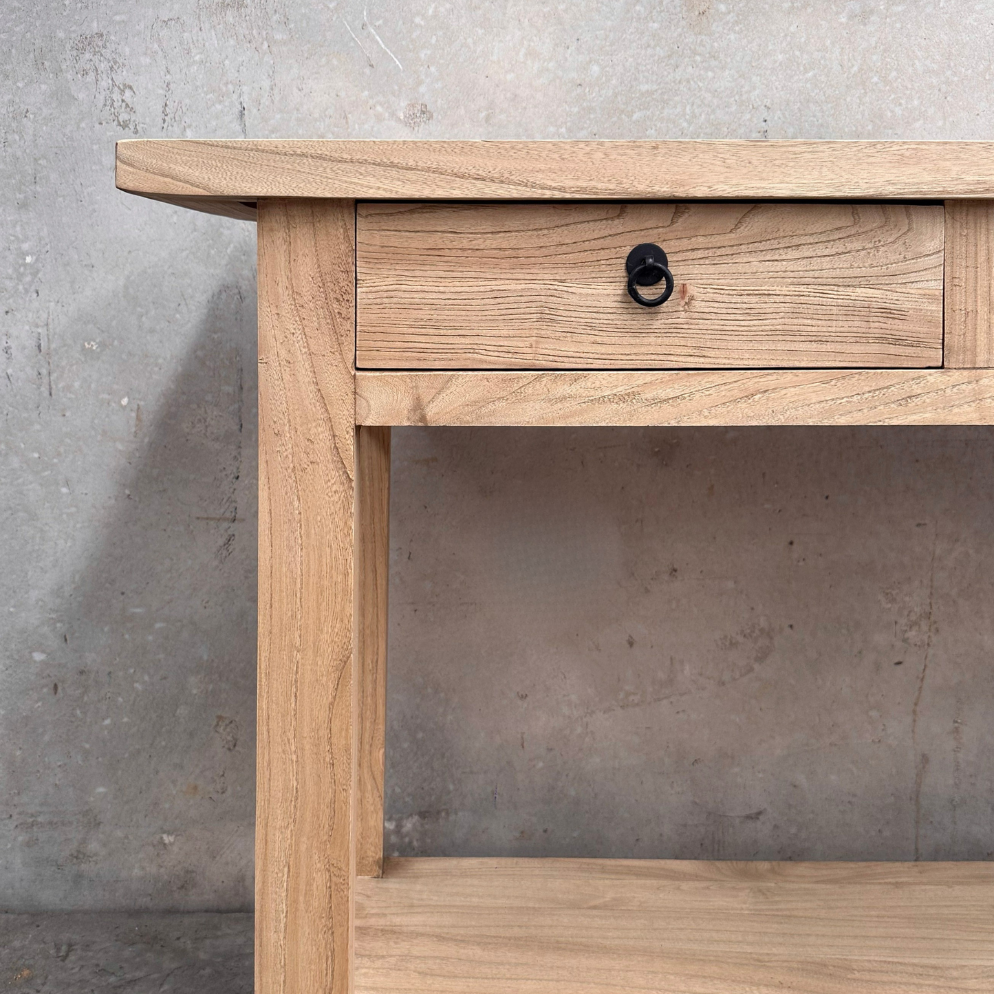 3 Drawer Console Overhang with Shelf | Natural