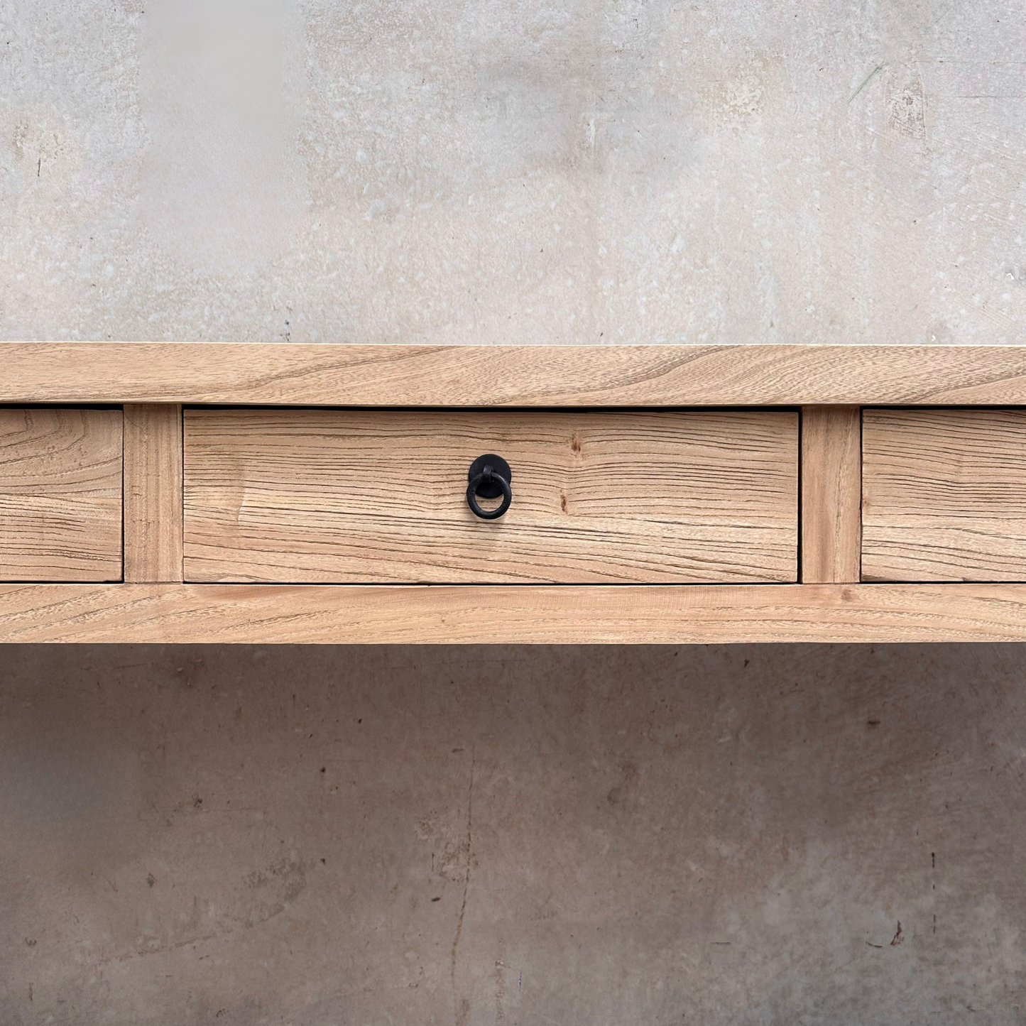 3 Drawer Console Overhang with Shelf | Natural