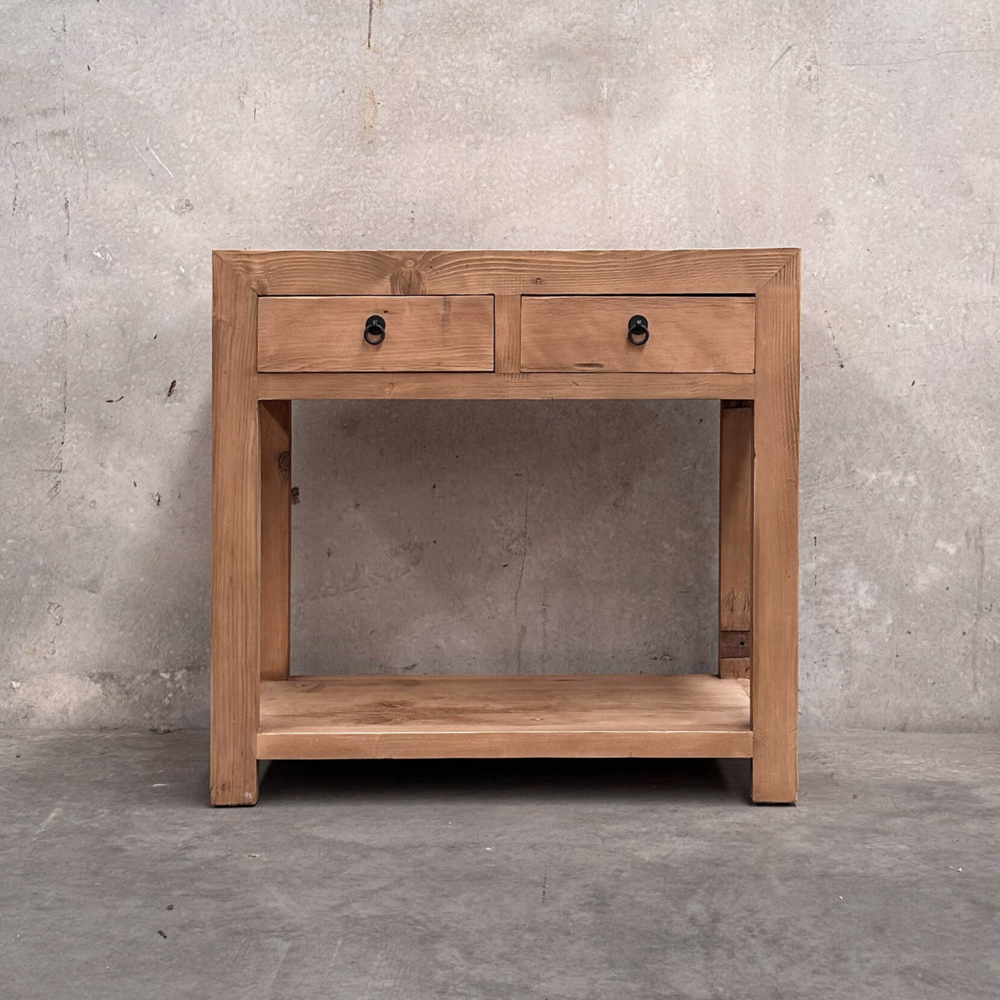 2 Drawer Console with Shelf | Rustic
