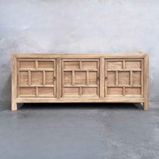 3 Door Cabinet Lattice Cabinet | Natural