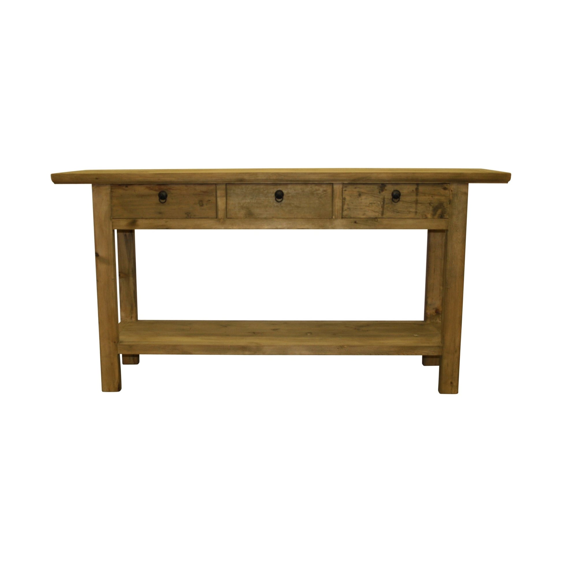 3 Drawer Console with Shelf Overhang Asian Tide