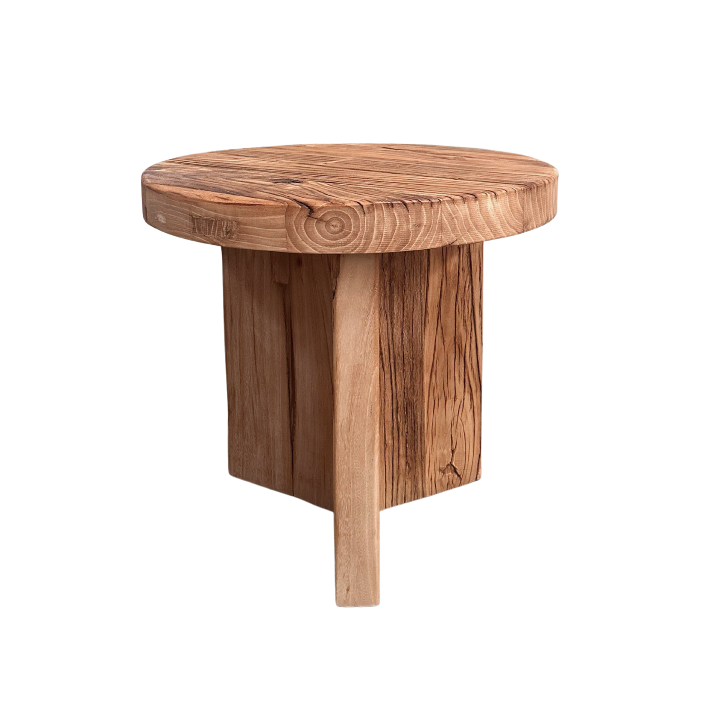 Round Panelled Side Table (50) | Rustic