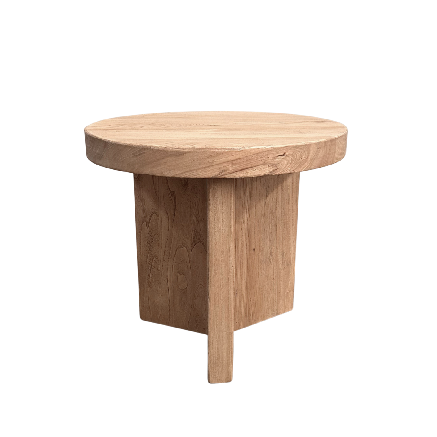 Round Panelled Side Table (50) | Natural