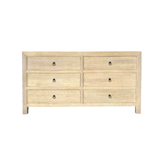 6 Drawer Elm Cabinet Asian Tide