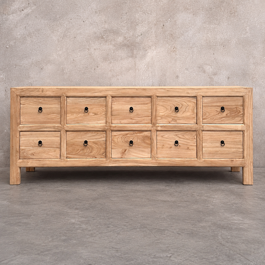 10 Drawer Cabinet | Natural