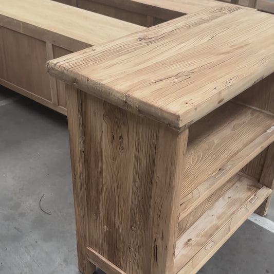 2 Pocket Low Shelf Overhang | Rustic